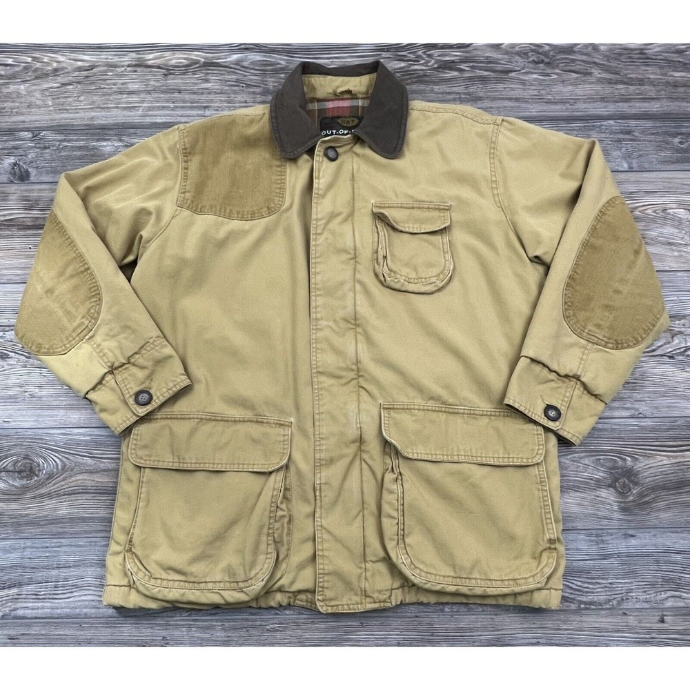 Vtg Gap Mens  Jacket Out-Of-Doors Sz. MED‎  Beige Plaid Lined Gorpcore Cabincore